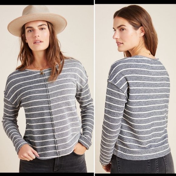 Anthropologie Devin striped terry sweatshirt - Picture 2 of 3